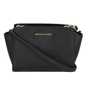 Michael Kors Selma Medium Crossbody Shoulder Bag Black